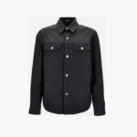 Informal Shirt In Combo Fabrics Cotton Gabardine Wr+Ecofriendly La Greca Techno Canvas Wr - Black