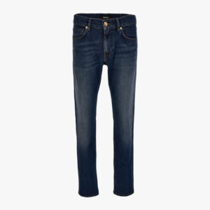Pant Denim In Blue Stone Medium Wash Denim - Medium Blue-Tan