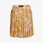Skirt In Twill Poly Baroque Palm Allover Print - Pastel Pink-Gold