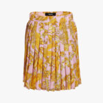 Skirt In Twill Poly Baroque Palm Allover Print - Pastel Pink-Gold
