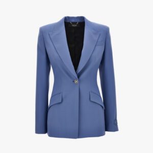 Informal Jacket In Responsible Stretch Wool Gabardine - Blue