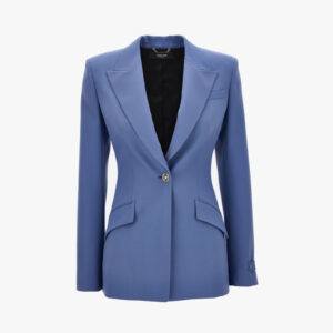 Informal Jacket In Responsible Stretch Wool Gabardine - Blue