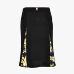Skirt In Enver Satin-Twill Poly Details Baroque Palm Allover Print - Black-Gold