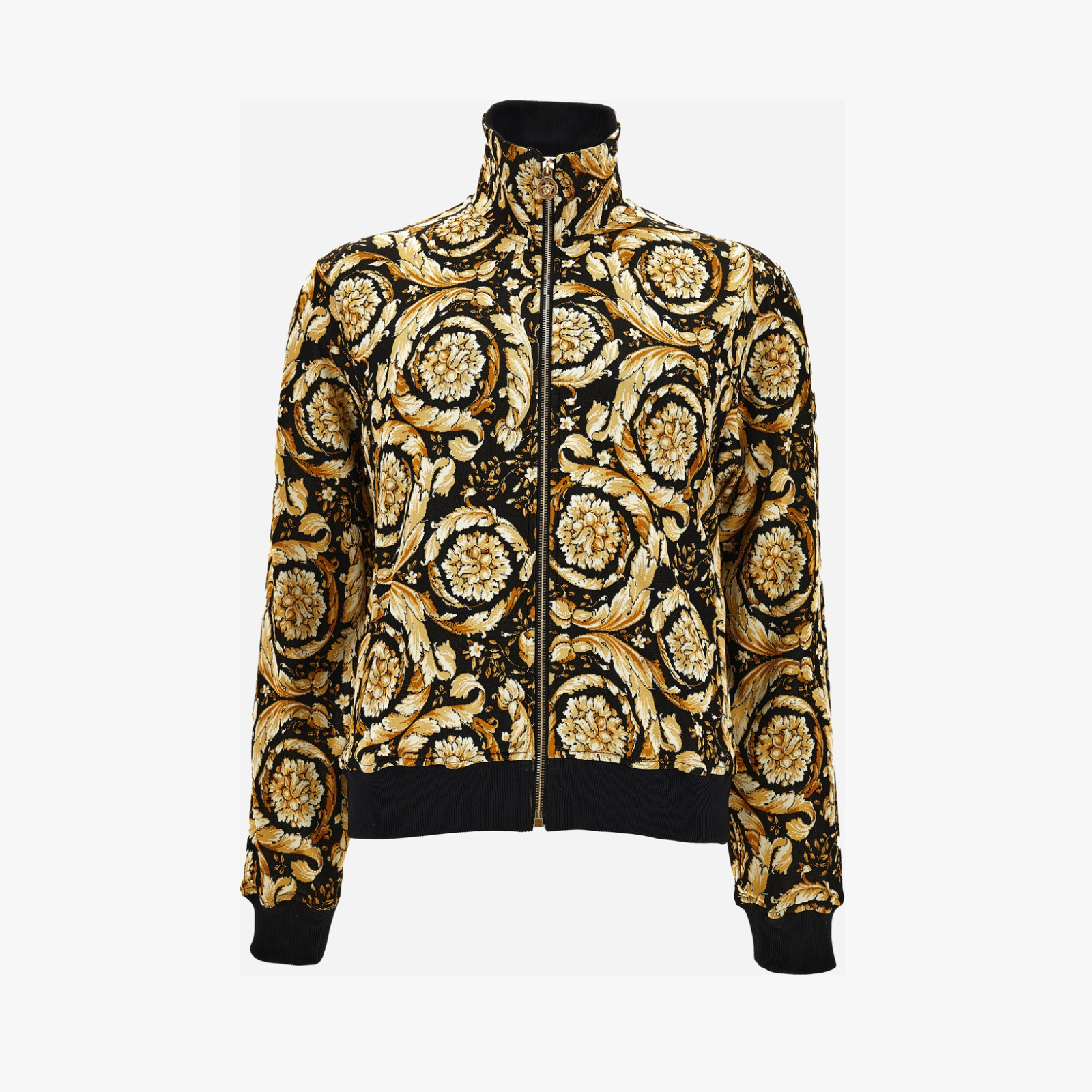 Sweatshirt In Barocco Jacquard Fabric - Black-Gold Sweatshirt In Barocco Jacquard Fabric - Black-Gold