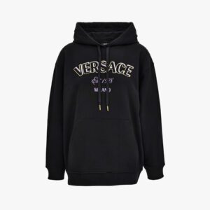 Sweatshirt In Sweatshirt Versace Milano Print - Black-Violet-Yellow