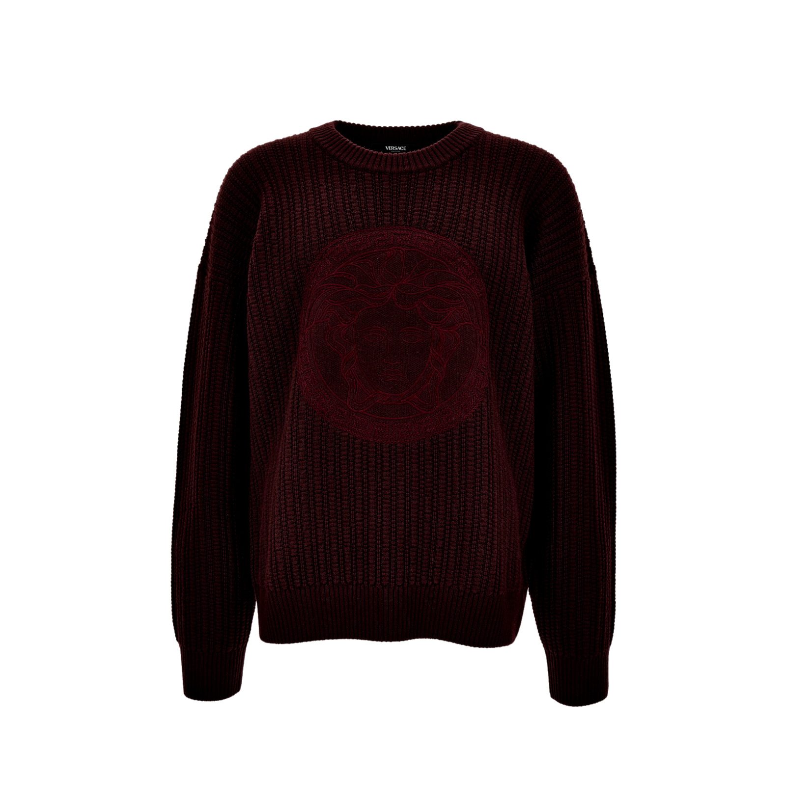 Knit Sweater In Responsible Wool Medusa Embroidery Knit Sweater In Responsible Wool Medusa Embroidery