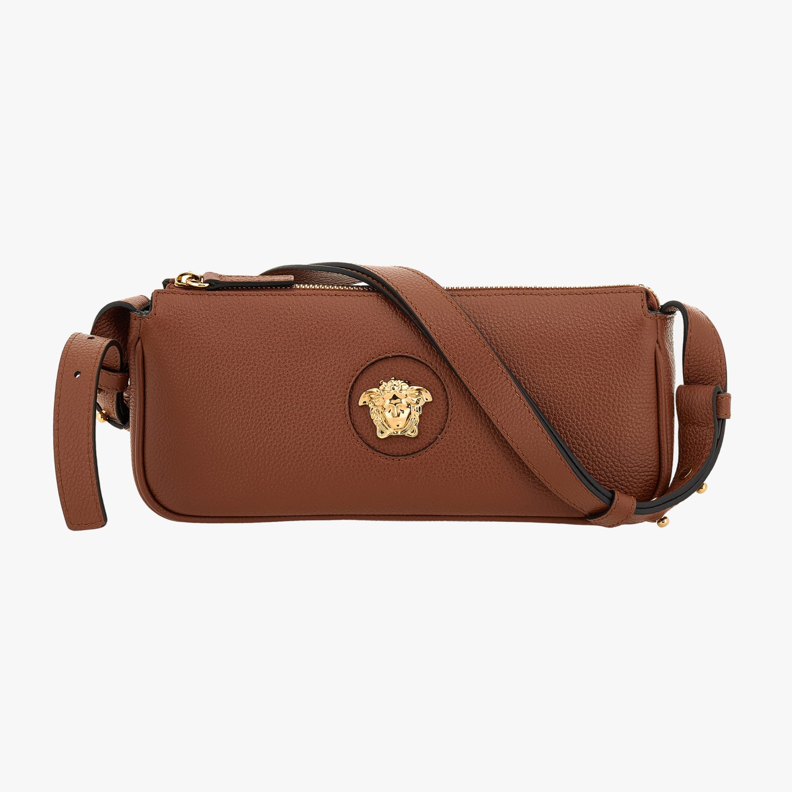Bag In Grainy Calf Leather - Rust-Versace Gold Bag In Grainy Calf Leather - Rust-Versace Gold