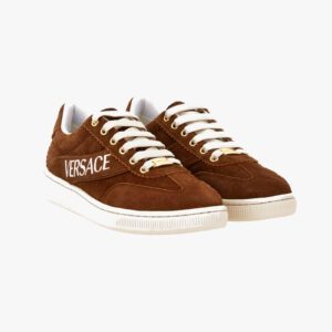 Top In Suede-Versace Embrodery - Rust-Versace Gold