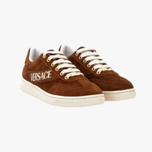 Top In Suede-Versace Embrodery - Rust-Versace Gold