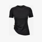 T-Shirt In Versace Logo Silk Yd Cotton Mix Jersey - Black
