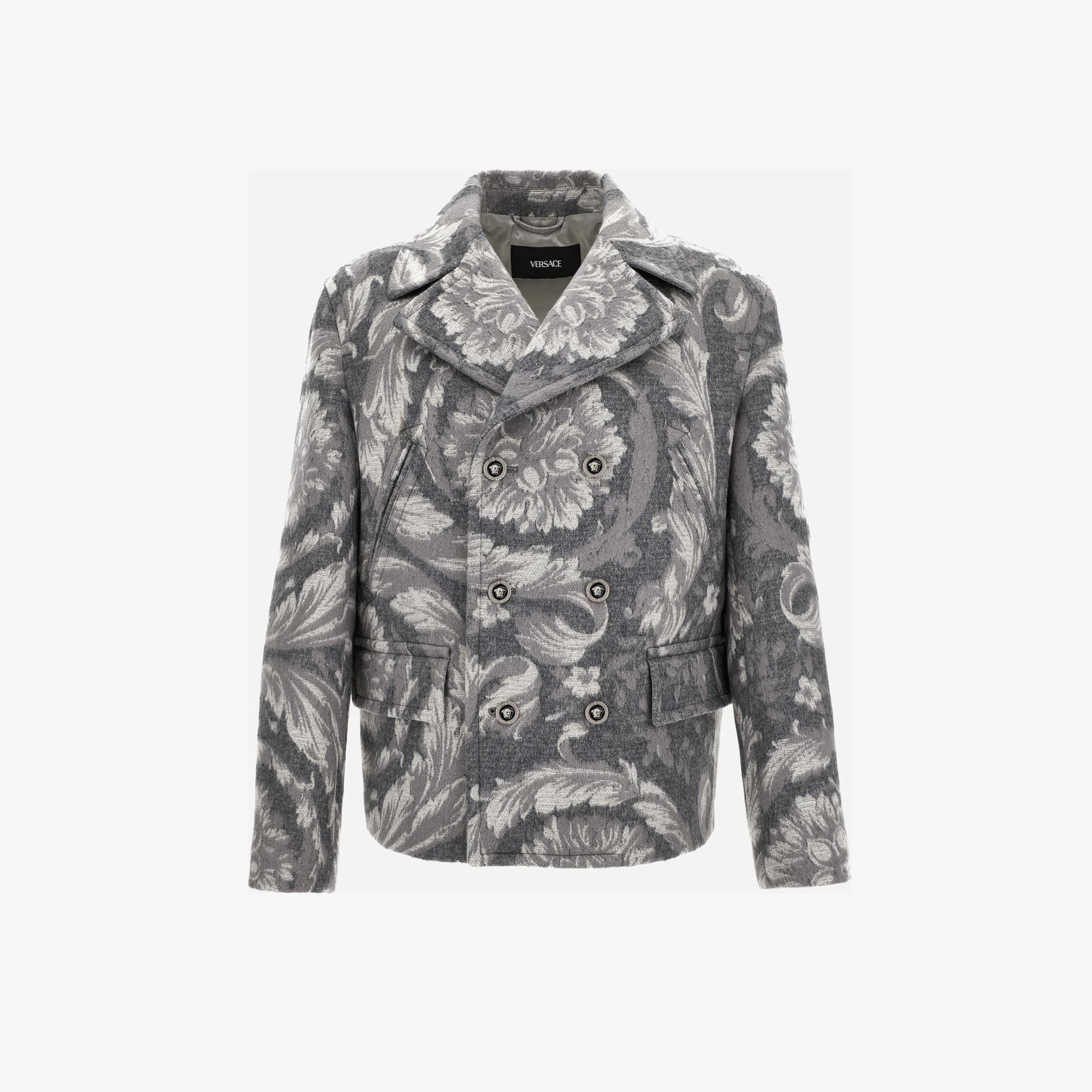 Coat In Responsible Double Splittable Cashmere Mix Macro Barocco Melange - Concrete Melange Coat In Responsible Double Splittable Cashmere Mix Macro Barocco Melange - Concrete Melange