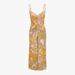 Dress In Jersey Barocco Palm Allover Print - Pastel Pink-Gold