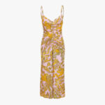 Dress In Jersey Barocco Palm Allover Print - Pastel Pink-Gold