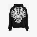 Sweatshirt In Non-Brushed Sweatshirt Fabric + Baroque Medusa Print - Black-Grey