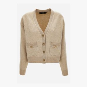 Knit Sweater In Wool Cashmere Icons - Beige-Bone