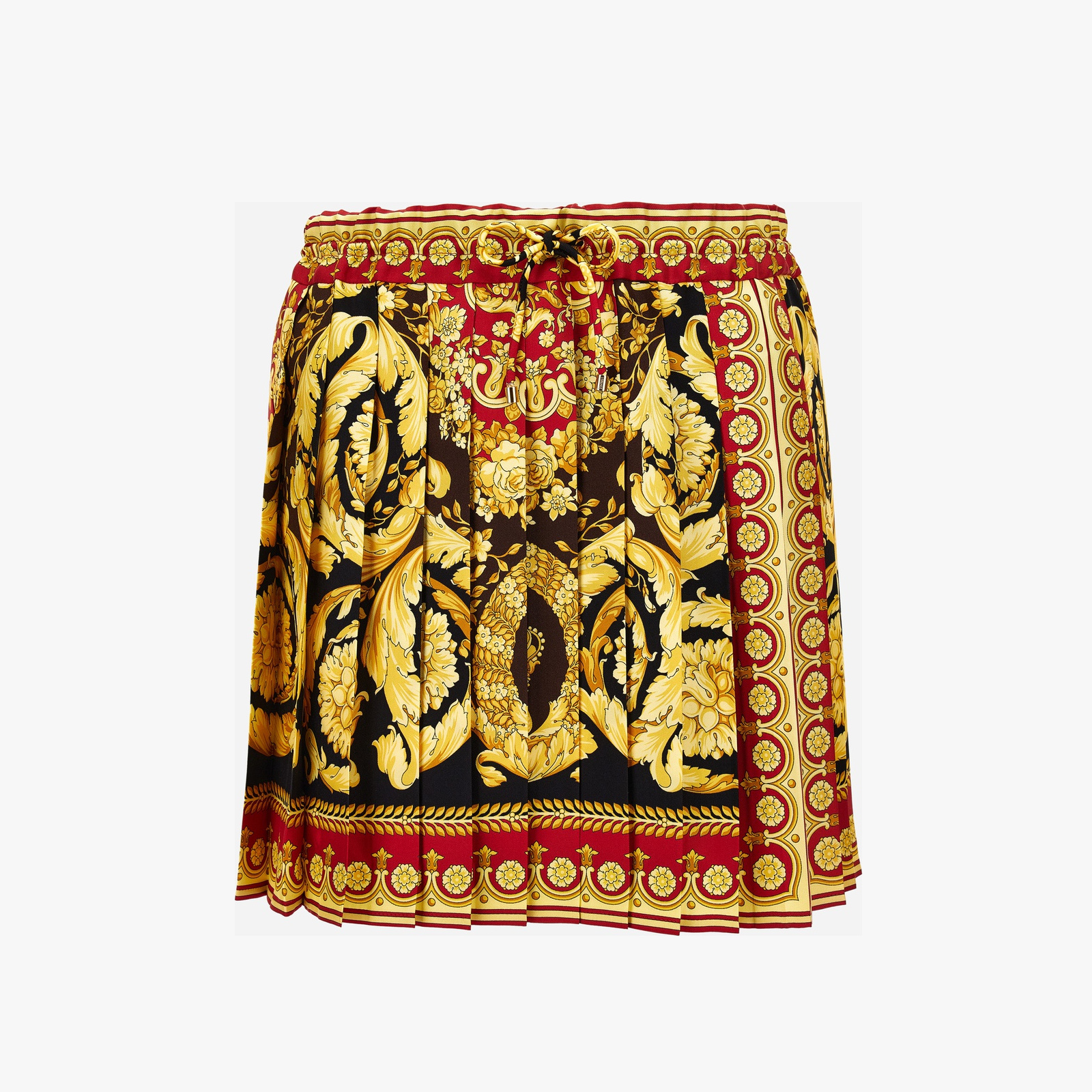 Skirt In Barocco 92 Foulard On Silk Twill - Black Skirt In Barocco 92 Foulard On Silk Twill - Black