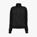 Sweatshirt In Compact Techno Jersey Fabric-Chain Print Inserts - Black-Grey