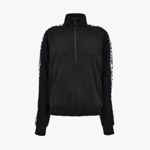 Sweatshirt In Compact Techno Jersey Fabric-Chain Print Inserts - Black-Grey