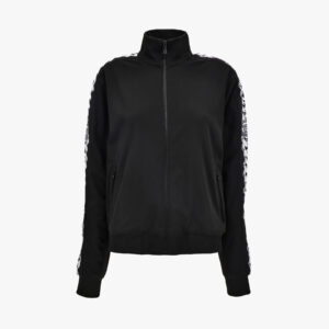 Sweatshirt In Compact Techno Jersey Fabric-Chain Print Inserts - Black-Grey