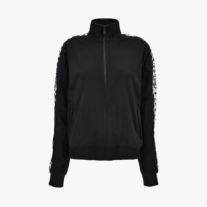 Sweatshirt In Compact Techno Jersey Fabric-Chain Print Inserts - Black-Grey