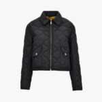 Blouson In Nylon Fabric With Lining Baroque Palm Allover Print Reversible - Black-Gold