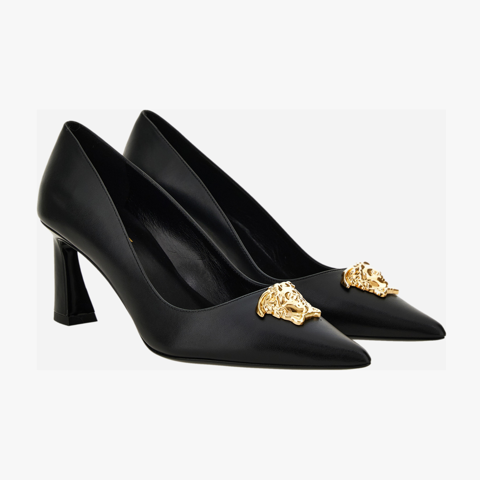 Pump In Calf Leather - Black-Versace Gold Pump In Calf Leather - Black-Versace Gold