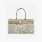 La Medusa Large Tote In Jacquard Fabric-Calf Leather - Beige-Beige-Versace Gold