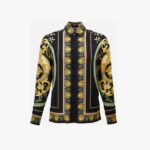 Informal Shirt In Twill Poly Print Statues Crest Fabric - Black