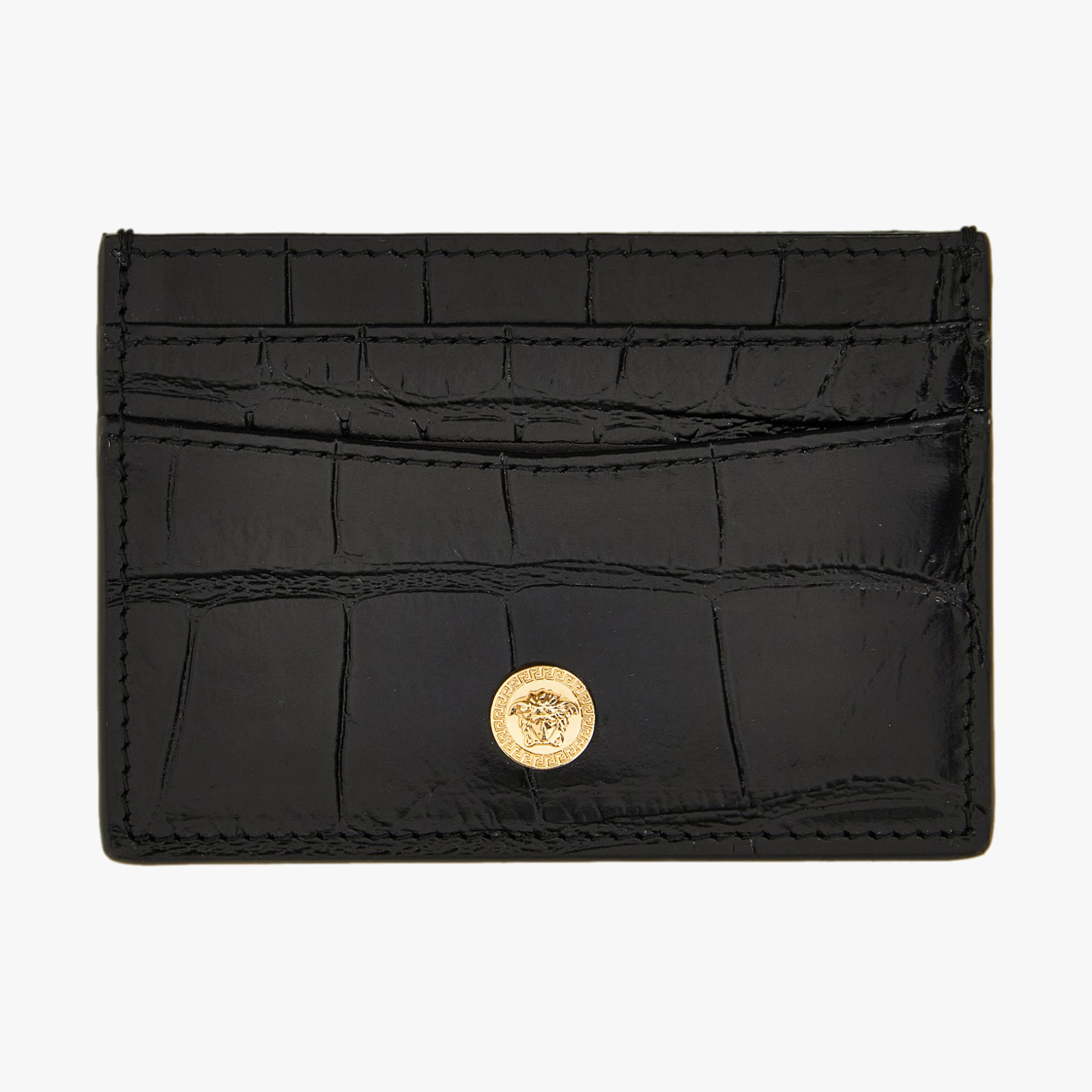 Icon Card Holder In Embossed Croc Calf Leather Icon Card Holder In Embossed Croc Calf Leather