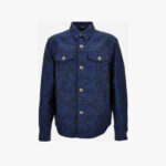 Informal Shirt In Barocco Jacquard Fabric - Blue