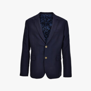 Formal Jacket In Wool Canvas Fabric - Navy