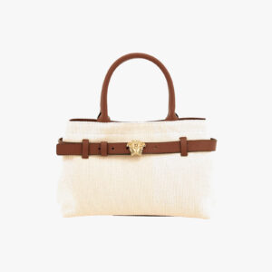 Tote In Fabric-Calf Leather