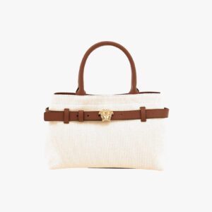 La Medusa Small Tote In Fabric-Calf Leather