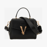 Top Handle In Calf Leather - Black-Versace Gold