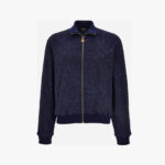 Sweatshirt In Baroque Towel Stitch Jacquard Fabric - Blue