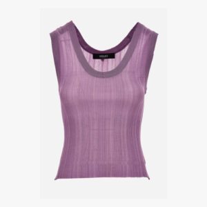 Knit Top In Rib Viscose - Dusty Lavender