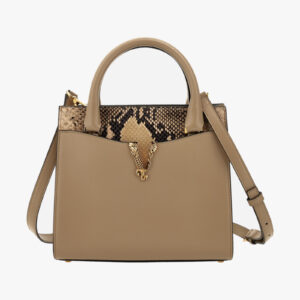 Top Handle In Calf Leather-Printed Python