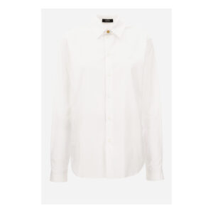 Informal Shirt In Poplin Cotton Fabric-Medusa Embroidery - White-White
