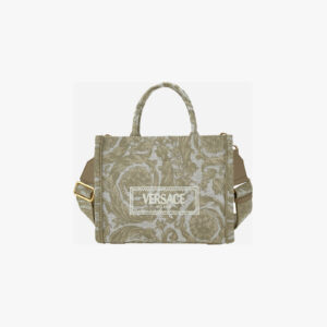 Tote In Embroidery Jacquard Barocco-Calf Leather - Beige-Beige-Versace Gold