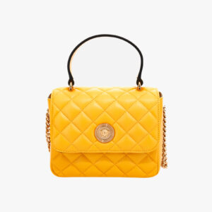 Top Handle In Quilted Lamb Leather - Marigold-Versace Gold