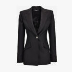 Informal Jacket In Responsible Wool Tonal Pinstripes - Black
