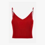 Knit Top In Viscose Stretch - Red
