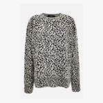 Knit Sweater In Responsible Wool And Mohair Dalmatian Jacquard - White-Black
