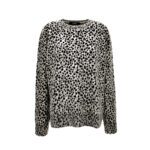 Knit Sweater In Responsible Wool And Mohair Dalmatian Jacquard