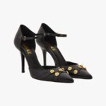 Pump In Calf Leather - Black-Versace Gold