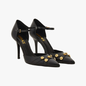 Pump In Calf Leather - Black-Versace Gold