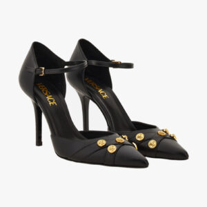 Pump In Calf Leather - Black-Versace Gold