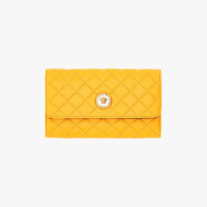 Wallet On Chain In Quilted Lamb Leather - Marigold-Versace Gold