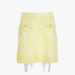 Knit Skirt In Barocco Leafy Viscose Blend Jacquard - Yellow