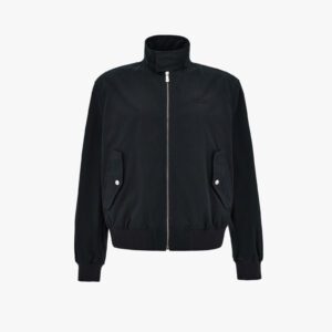 Blouson In Military Japanese Cotton Fabric-Versace Embroidery - Black